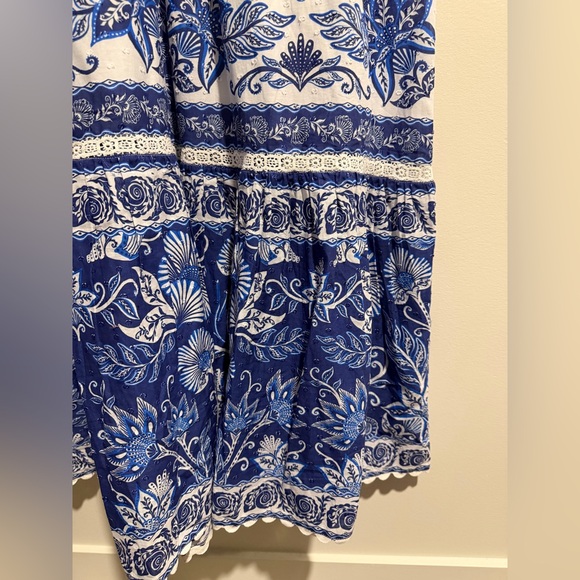 Farm Rio Shell Garden Cotton Ruffle Maxi Dress, NWT - Picture 7 of 8